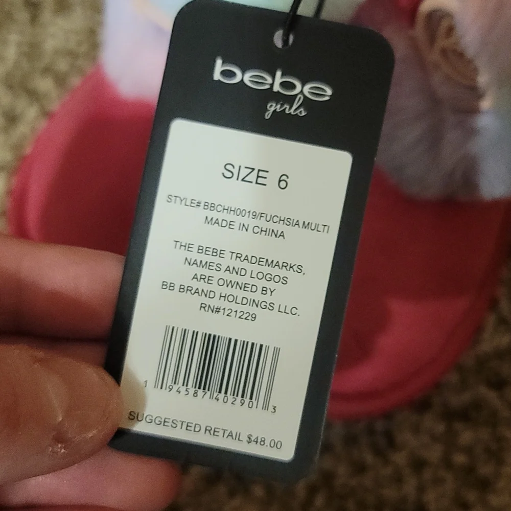 BEBE GIRLS DARK PINK Rainbow faux fur BOOTS: NWT: TODDLER 6